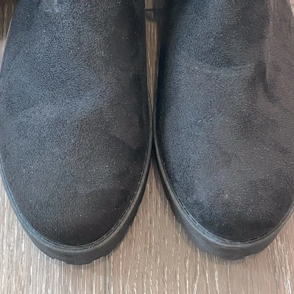 NEW! DIRTY LAUNDRY Over-The-Knee Boot Manhattan Faux Suede Lug Sole Black Size 9